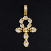 GL lced Out VVS Moissanite Diamond Ankh Cross Pendant